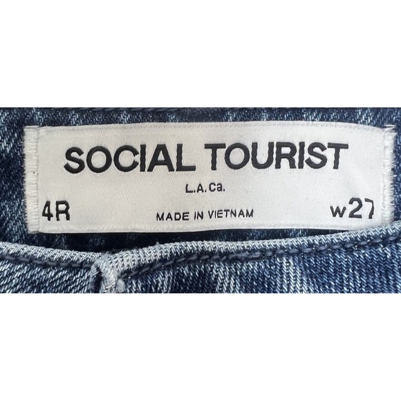 Hollister Social Tourist Jeans Women’s 27 Blue Ultra High Rise Straight Distress - Picture 12 of 13